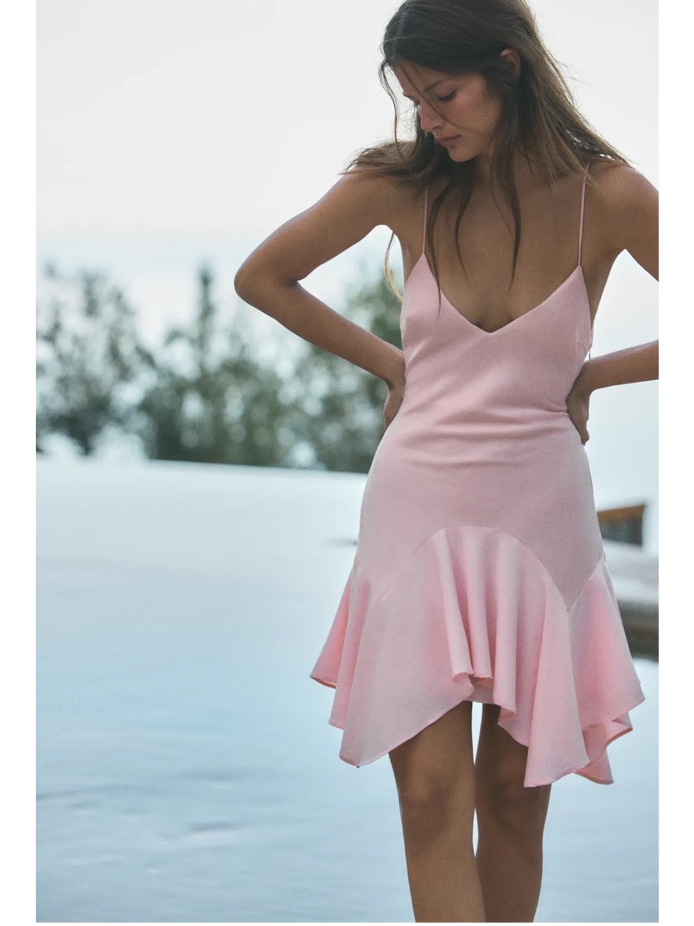 Zara ruffled combination dress